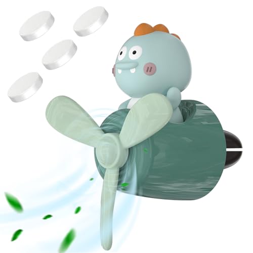 Image of Pilot Car Air Freshener, Cute Dino Car Vent Clip Air Freshener with 4 Fragrant Tablets Automotive Air Outlet Fan Diffuser, Automotive Interiors Vent Decoration (Pilot Dino)