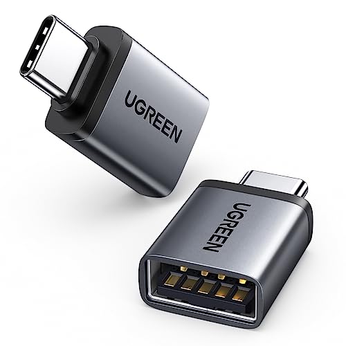 Image of UGREEN USB C to USB Adapter 10Gbps, 2 Pack Type A Female to Type C Male Adaptor Aluminum OTG Cable Compatible with iPhone 17 /16 Pro Max MacBook Air iPad Galaxy S24, Thunderbolt 4 /3 Devices Dark Gray