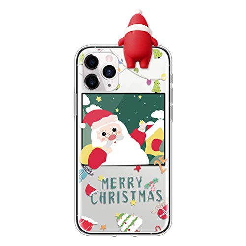 Yoedge Christmas Case For Apple Iphone 13 6.1" Shockproof Transparent Cover With Lovely 3D Deer Doll Patterns, Xmas Soft Slim Tpu Silicone Case, Santa Claus #TOP1