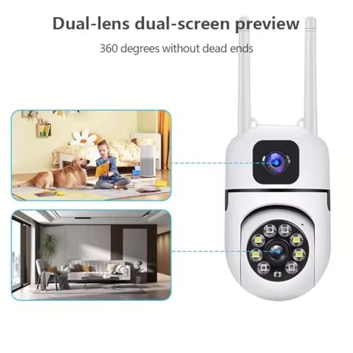 Image of Eyetech 4+4MP Smart WiFi PTZ CCTV Camera for Home Outdoor | 360 View | Color Night Vision | Two Way Audio | Wireless Security Camera with Mobile App V380 Pro (Mini Dome)