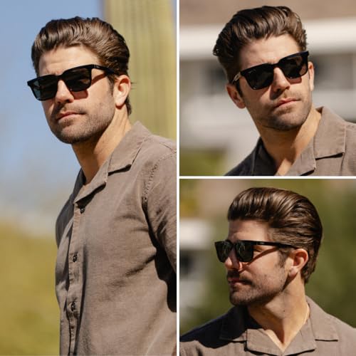 WMP Eyewear - Men's Polarized Sunglasses: Bold Modern Square Design, Acetate Frame, UV Protection3