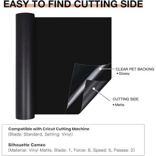 image for HTVRONT Black Permanent Vinyl, 12