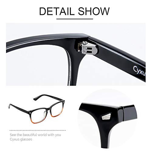 Image of Cyxus Computer Blue Light Blocking Glasses Square Classic Retro Clear Lens Eyeglasses Frame for Women and Men (Gradient Brown)