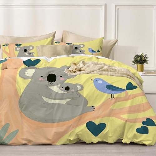 Housse de Couette 220x240cm Koala et Oiseau avec 2 Taies - 4