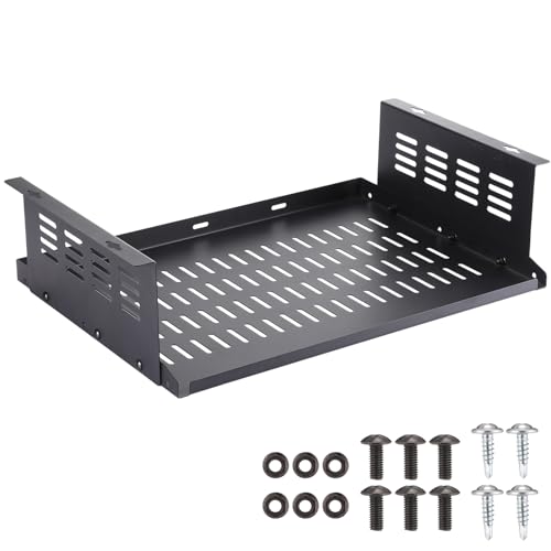 Otoolling Under Desk Computer Mount for Small Form Factor SFF Computers and Pcs, Using Space 16.7' x H 4.75' x D 12' Mount Shelf Organizer for Office Home Workstation Gaming Stand up Desk