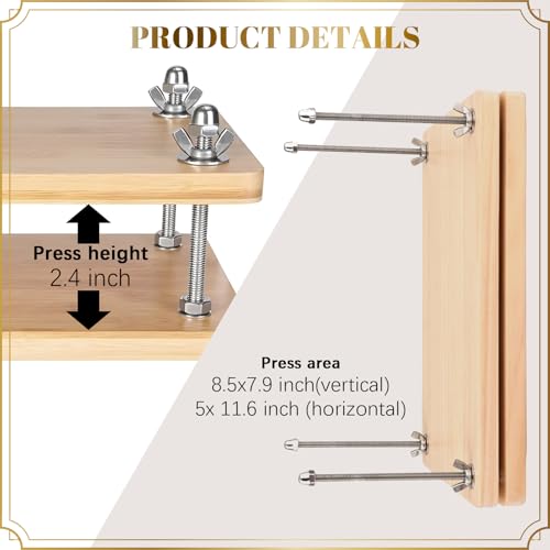 LIROPAU Buchpresse aus Holz, 30x20cm Tragbares Buchpresswerkzeug mit Griff, Holz-Buchbindepresse für Zuhause, Schule, DIY-Buchbinden Im Büro