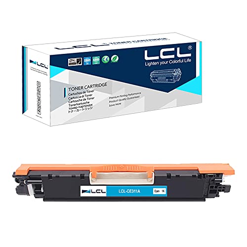 LCL Remanufacturado Cartucho de Tóner 126A 130A CE311A CF351A (Cian) Reemplazo para HP LaserJet Pro CP1020 CP1021 CP1022 CP1023 CP1025 CP1025nw CP1026nw CP1027nw CP1028nw HP LaserJet 100 Color MFP