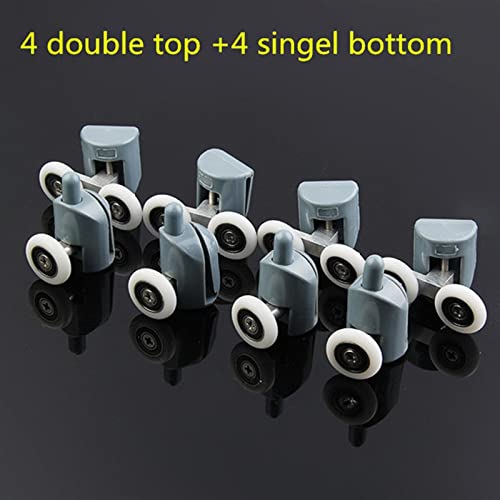 Galets de roulement pour salle de douche 22 mm - 4 doubles et 4 simples - 2