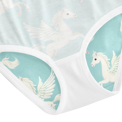 ZZKKO Cute Horse with Wings Girls Underwear Toddler Panties for Girls Comfort Brief Size 2T-8Y4