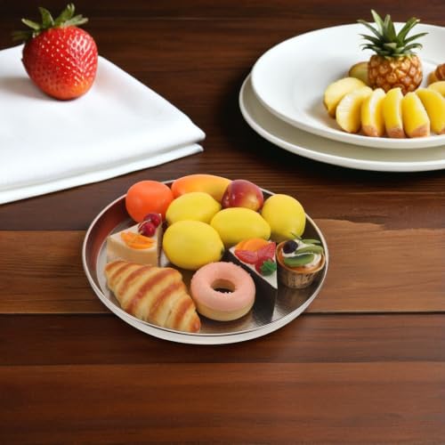 Plateau à fruits rond argenté pour sublimer une table basse terne - 7