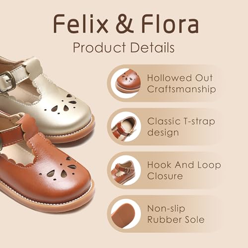 Felix & Flora Toddler Little Girl Brown Mary Jane Dress Shoes thumb #3
