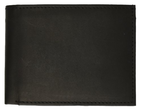 MARSHAL Wallet Genuine Leather Men Bifold Flap Up Wallet Hidden Money Pocket (Black)3