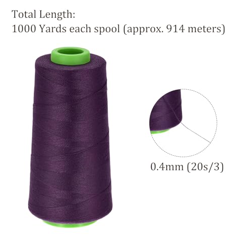 Hilo de coser de poliéster 0.3mm x 1500 yardas morado miniatura 3