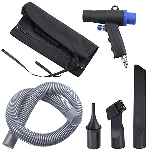 Air vacuum blows gun and air vacuum cleaner 2-in 1 kit. dual function air vacuum blows gun, air suction vacuum blows gun kit, pneumatic vacuum blowgun, and pneumatic vacuum cleaner.
