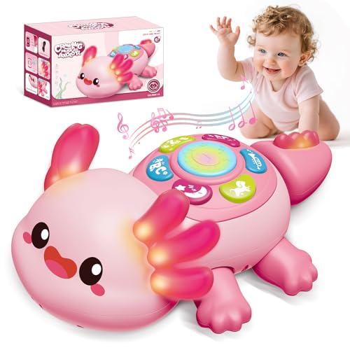 Image of Letapapa Baby Toys 6-12 Months, Crawling Musical Axolotl Toy with Lights & Obstacle Avoidance, Interactive Tummy Time Toy for Babies 6-18 Months, Early Learning Toy Gift for 1 Year Old Boys Girls