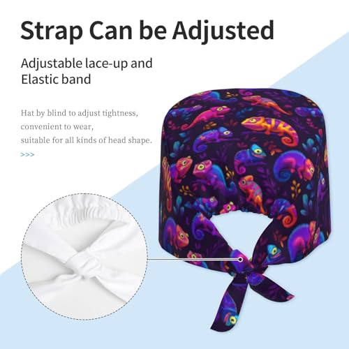 Image of Adjustable Scrub Cap with Sweatband, Breathable Working Hat for Men /Women