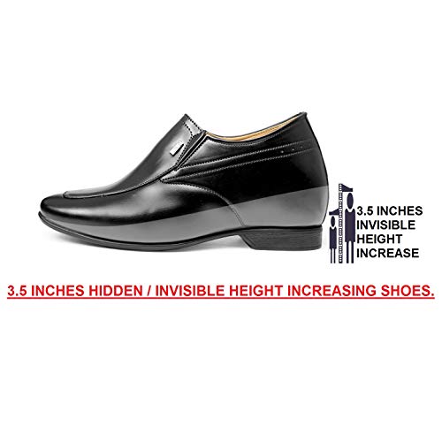 Image of Men's 9 cm (3.5 Inch) Height Increasing Dress Slip-On Formal Faux Leather Shoes