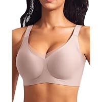 Ganado Sujetador sin Aros Encaje Sujetadores Mujer sin Costuras Push Up Relleno Bralette Comodos, Rosa, 3XL