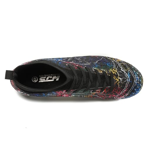 Image of Men's Soccer Shoes High-Top Soccer Cleats Outdoor Breathable Athletic Professional Spikes Youth Boys Football Shoes Unisex