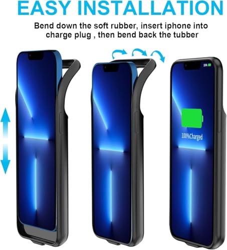 Funda protectora recargable iPhone 12 Pro con cargador inteligente negro 4