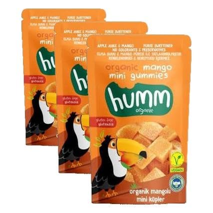 Humm Organic Organik Glutensiz Vegan Mangolu Mini Küpler - 30g (3 paketi)