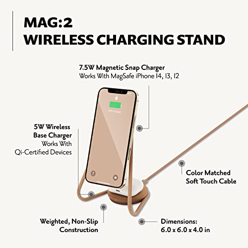 Courant-Mag2-Essentials-Wireless-Charging-Stand-Belgian-Linen-2-in-1-Multi-Device-Charger-Magnetic-Stand-for-MagSafe-iPhones-with-Charging-Base-for-AirPod-Cases-Camel