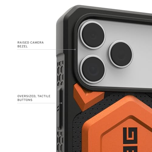 Image of Urban Armor Gear UAG Monarch Pro Magnetic Compatible, Rugged Heavy Duty Shockproof Military Grade Protective Case /Cover Designed for iPhone 17 Pro Max (2025) - Orange