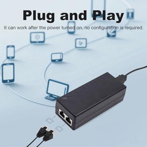 Gigabit PoE+ Injector Adapter – 30W 48V Power Over Ethernet Plus – 10/100/1000Mbps IEEE 802.3af/at Compliant – Up to 100 M (328 ft) Range, by ThePoEstore