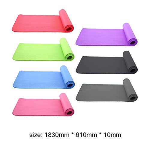 PowerLife Yoga Workout Mats 1/2 Inch Extra Thick High Density Foam Pad Anti-Tear Exercise, Yoga Pilates Mat Blue - Thumbnail 4