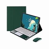 CLALOC Touchpad Teclado Y Ratón para Xiaomi Pad 6 11Inch 2023, Funda Teclado QWERTY,con Ratón Bluetooth Teclado Táctil Color Redondo Desmontable para Xiaomi Mi Pad 6Pro 11',Dark Green