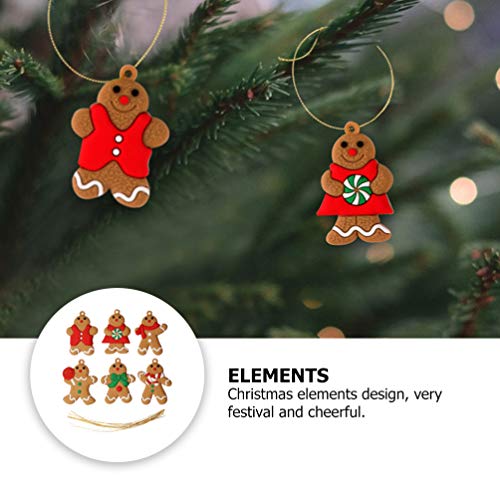 ABOOFAN 12 Pcs Enfeites de Pão de Gengibre de Plástico Enfeites de Gengibre de Plástico Pendurados E