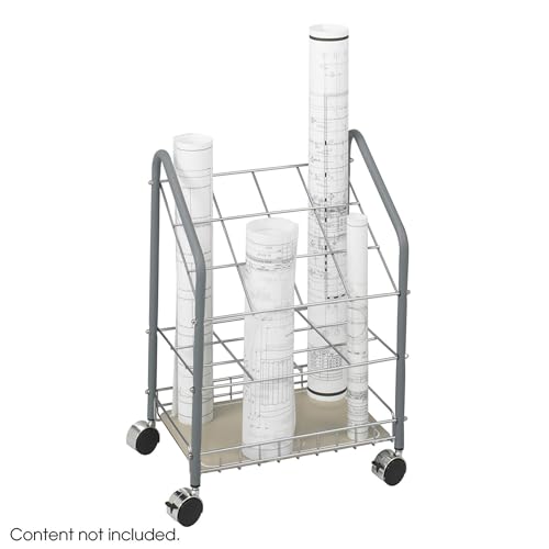 Safco 12 Compartment Tubular Steel Wire Mobile Roll File |100lbs Total Load Capacity | Easy Visibility & Access | Storage Home, Office & Classroom