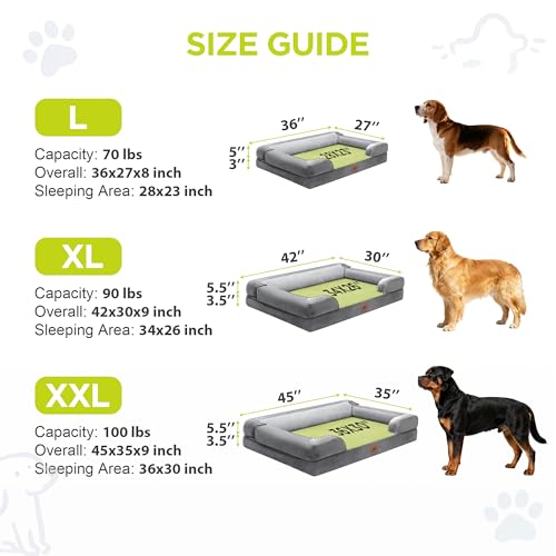 Extra Large Dog Bed, Orthopedic XL Washable Memory Foam Bed for Big Dogs Waterproof Pet Couch Sofa Bolster with Removable Cover, Non-Slip Bottom, Tennis Ball Toy, 42x30 by Song Puppy - Used condition - Image 4