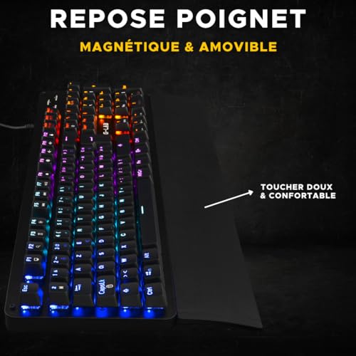 The G-Lab Keyz Carbon Ex Tastiera Meccanica Azerty Switch Blu - Tastiera Gaming Retroilluminazione LED RGB, Anti-Ghosting Total, 12 Tasti multimediali - PC/PS5/Xbox - New (Keyz Carbon Ex) - Tastiera gaming - Immagine 3