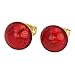 GlassOfVenice Murano Glass Button Stud Earrings - Red Gold