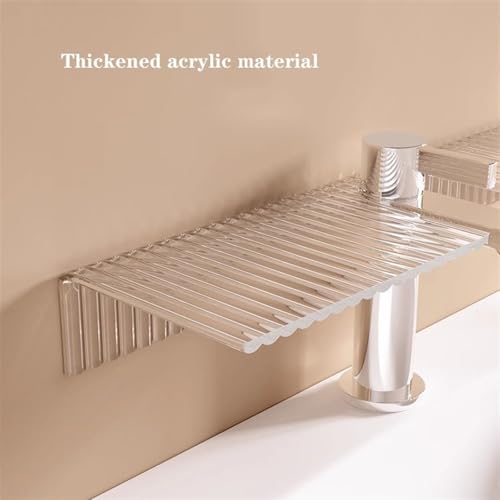 Étagère de douche en acrylique transparent en U sans perçage pour robinet
