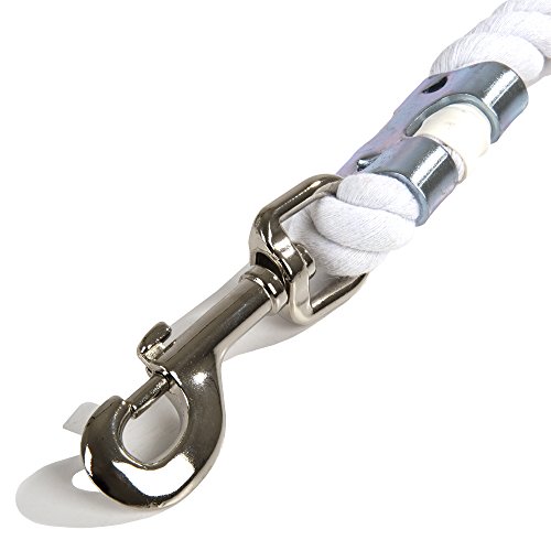 Intrepid International Premium Horse Rope Lunge Line - Durable 1/2" Diameter, 25' Length Cotton Lunge Line with Secure Snap for Equestrian Training Excellence, White - Thumbnail 4