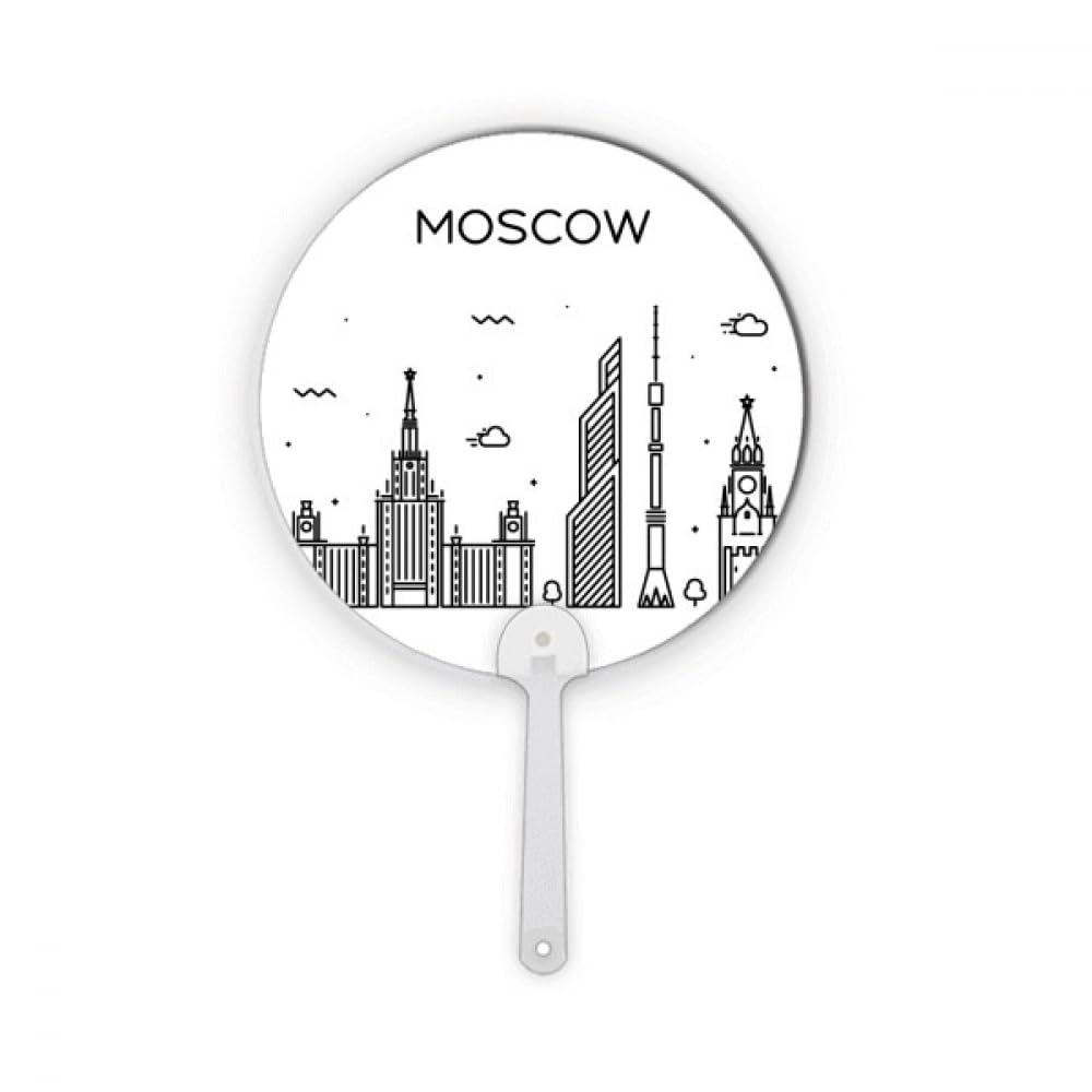 Éventail rond plastique Russie motif monument décoration artisanale été