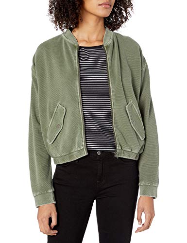 RVCA Women Flock Ribbed Bomber Jacket Green L/12