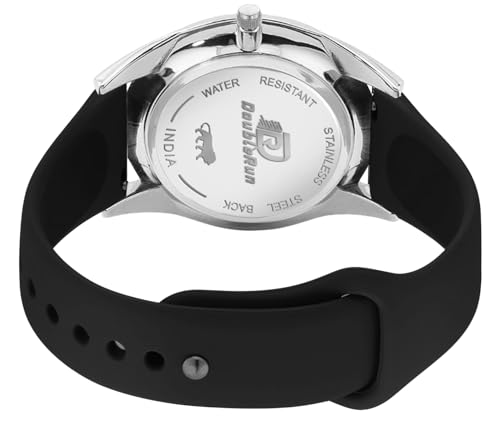 Image of DOUBLERUN Analog Watch, Silicone Strap, Roman Numerals, 24-Hour Display