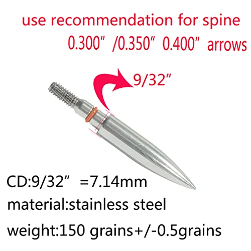 Image of 100 /125 /150 /200 /300 Grains Archery Field Points Practice Field Tips, Archery Target Practice Hunting Arrow Tip for Recurve, Compound Bow Crossbow, Stainless Steel Screw in Broadheads
