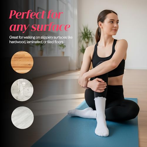Image of CoolMate Pilates Socks with Grips for Women, Non Slip Yoga Socks