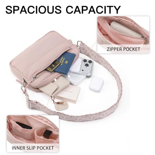 Image of Telena Crossbody Bags for Women Cross Body Purse with Guitar Strap | Lightweight Puffer Shoulder Bag for Travel