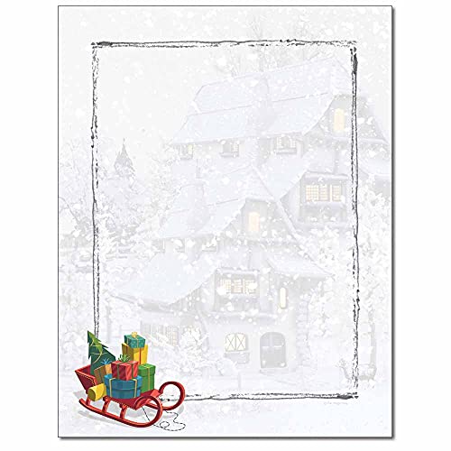 Papier à en-tête Santa's Sleigh lot de 25 feuilles de Noël pour imprimante