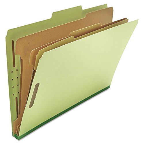 Universal 10296 Pressboard Classification Folder, Legal, Eight-Section, Green, 10/Box