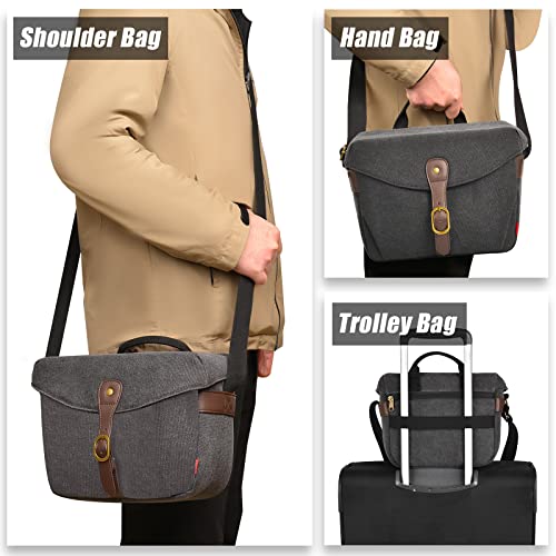 Cwatcun Canva Camera Bag, Shoulder Camera Case For Canon Nikon Sony Slr Dslr Mirrorless Camera And Lens, Vintage Crossbody Camera Case For Men Women, Small #TOP5