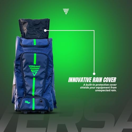 Image of VERSANT PRO DG Cricket Duffle Bag with Wheels (Navy Blue-Green)