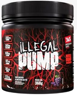 3VS Nutrition Illegal Pump Pré-Treino Vaso Dilatador em Pó – Suplemento Alimentar 360g Sabor Uva