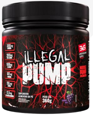 3VS Nutrition Illegal Pump Pré-Treino Vaso Dilatador em Pó – Suplemento Alimentar 360g Sabor Uva
