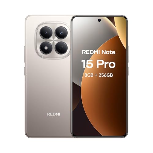 XIAOMI REDMI Note 15 Pro Titanio 8G RAM 256G ROM | Batería de 6500mAh | Resistencia al Polvo y al Agua| Cámara de 200MP | Pantalla AMOLED FHD+ de 6.77" | MediaTek Helio G200-Ultra